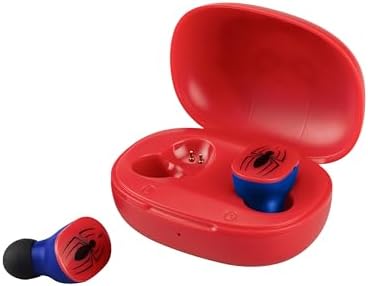 Spiderman-Inspired Bluetooth Earbuds for Kids with Microphone – Lightweight Wireless Earbuds Ideal for School, Travel & Home Use – Compact Charging Case & Enhanced Compatibility for Young Audio Fans