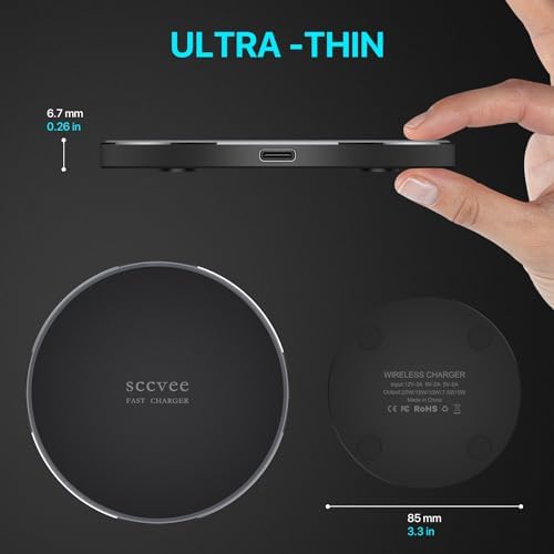 Ultra-Fast 30 W Wireless Charging Pad – Qi-Compatible Charger for Galaxy S24/S23/S22/S21/S20/S10 & i Phone 16/15/14/13/12/11 Series – Sleek, Safe, & Non-Slip Design for Home and Office Use – Effortless Device Powering with Intelligent Temperature Control