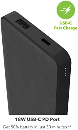 Mophie Powerstation Mini 5,000 m Ah Portable Power Bank – Ultra-Fast 20 W USB-C PD Charger for Rapid Device Recharging, Compact Pocket-Sized Design with LED Battery Indicator, Includes USB-C Cable for Instant Connectivity, Essential Travel Accessory for On-the-Go Smartphone Power
