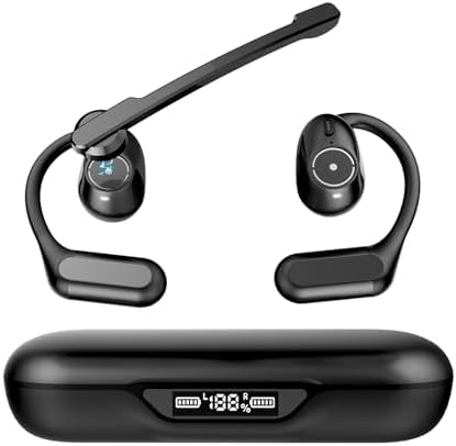 Open-Ear Bluetooth Headset with Detachable Microphone – Advanced Noise Cancellation for Professional Clarity, Bluetooth 6.0 for Instant Connection, Lightweight Comfort for All-Day Use, Perfect for Office and On-the-Go Communication