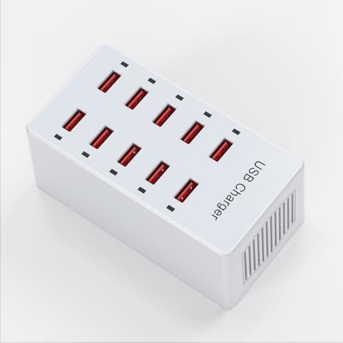 Multi-Device USB Charging Hub with 10 High-Speed Ports – Smart Plug Power Strip for i Phone 15/14/13, i Pads, Galaxy Watches & Android Phones – Ultimate Fast Charging Solution for Home & Office Efficiency