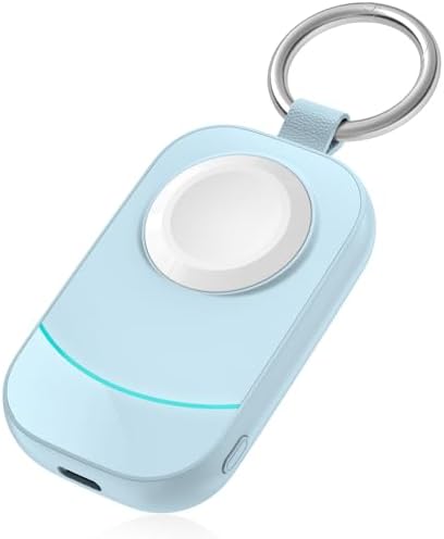 Portable Keychain Charger for Apple Watch – 2500 m Ah Fast Wireless Power Bank for Series 10, 9, SE & Ultra 2 – Essential Travel Companion for Effortless Charging Anytime, Anywhere – Lightweight, Durable, and User-Friendly Design for Active Lifestyles – Versatile Smartwatch Charging Solution