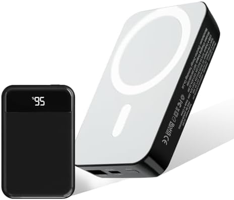 Ultimate 10000 m Ah Magnetic Power Bank – Fast Wireless Charger for i Phone 12-16 Series with Type-C LED Display – Ideal Travel Companion for Business and Leisure – Effortless Magnetic Alignment and Lightweight Design for On-the-Go Charging