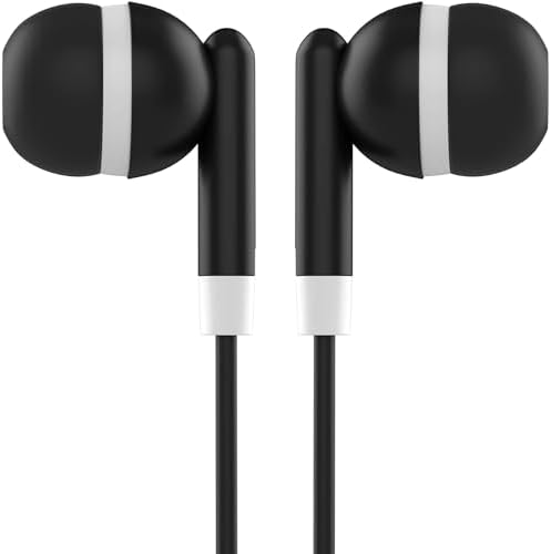 Maeline 100-Pack Bulk Earbuds with 3.5 mm Connector – Multi-Color Stereo Earphones for Schools, Events, and Promotions – Superior Sound Quality and Comfort for Everyday Use