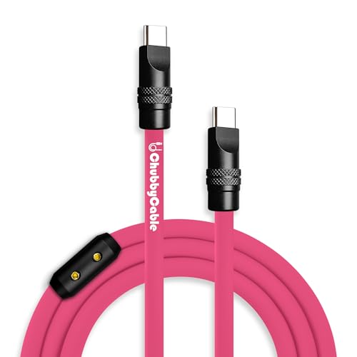 chubbycable Black Chubby Pro – Samurai Cable 240W USB-C Cable Silicone Fast Charging Type C Charger Cord, Rose Red, USB-A to Type-C, 6.6FT – Enhanced Compatibility and Speed