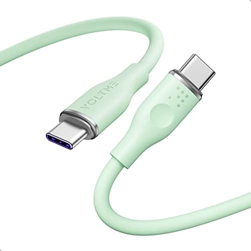 VOLTME 100 W USB C Fast Charge Cable – 6 ft E-Marker Type C to Type C Charger for Mac Book Pro 2021, i Pad Pro 2021, Galaxy S21, Pixel, & Switch – Premium Durability and Enhanced Compatibility for Rapid Power Delivery