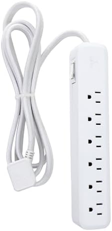 Globe Electric Designer Series 3-Outlet Power Strip in Chic Rose Finish – Stylish Surge Protector with Enhanced Compatibility and Fast Charging for Modern Homes and Offices