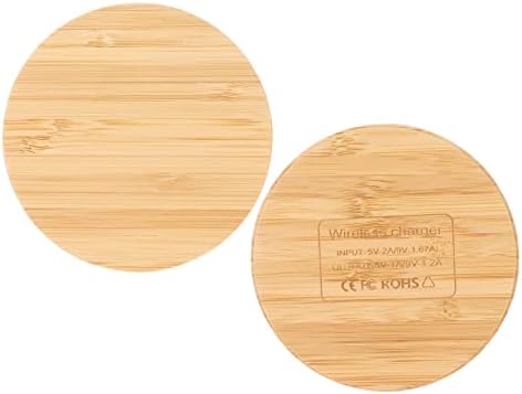 Bamboo Wood Wireless Charging Pad – Eco-Friendly 10 W Fast Charging Station for S8, S7, S6, and More – Sleek Wireless Phone Charger for Home or Office Use with Included Power Cable – Enhance Your Workspace with Sustainable Style and Efficiency