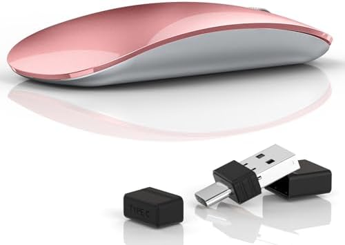 Elevate Your Computing with the Uiosmuph G11 Wireless Mouse – Stylish Purple Slim Design, USB C Rechargeable & Silent Click Technology for Effortless Precision and Comfort on Laptop, Mac, and PC