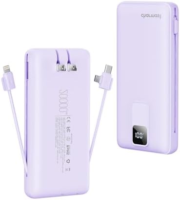 Charmast 20000 m Ah Fast Charging Power Bank with Integrated Cables & Wall Plug – 20 W USB-C Charger for i Phone 16/15/14, Samsung Galaxy, Google Pixel, and i Pad – Ultimate Portable Energy Source with Rugged Design and Rapid Recharge Capability