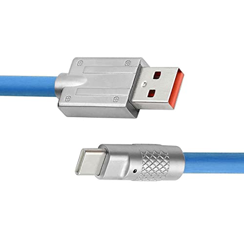 Ultra Soft 120 W USB to USB C Cable for Fast Charging & Data Transfer – 2 M Length with Built-in Charging Indicator for Optimal Connectivity and Durability