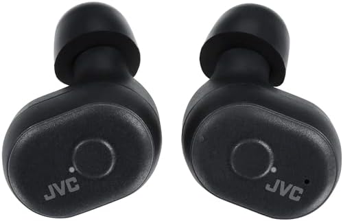 JVC HAA10 TH Wireless Earbuds with Bluetooth 5.0 – Superior Sound Quality, IPX5 Water-Resistant Design, Extended 14-Hour Battery Life with Charging Case, Comfort Fit Memory Foam Tips, Misty Gray – Perfect for Active Lifestyles and Everyday Use