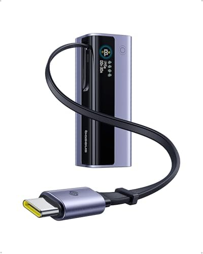 Baseus 20800 m Ah 145 W Multi-Device Power Bank – Rapid Charging Hub with 4 Ports & Smart Digital Display for Mac Book, i Phone, Samsung, Dell & Steam Deck – Ultimate Portable Charger for Professionals & Gamers on the Move