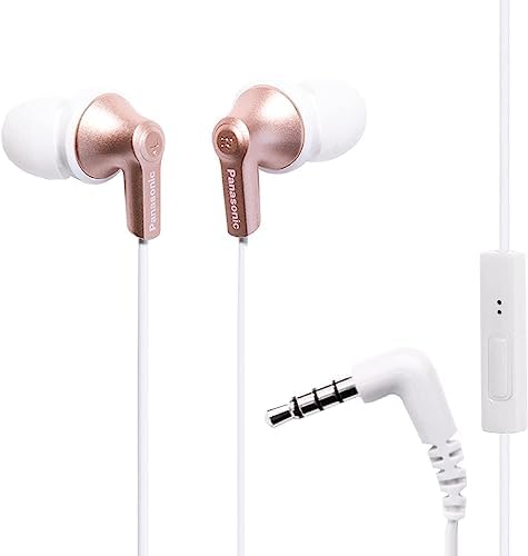 Panasonic Ergo Fit Wired Earbuds with Microphone – Superior Sound Quality with Ergonomic Comfort, Universal 3.5 mm Jack Earphones for Phones and Laptops in Stylish Metallic Purple – Custom-Fit Earpieces (S/M/L) for Optimal Audio Experience and Hands-Free Calls – RP-TCM125-VA