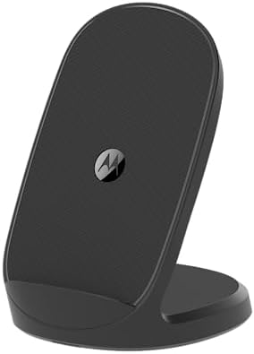 Motorola Turbo Power 15 W Qi Wireless Charging Stand with 33 W Fast Charger & USB-C Cable for Moto G Power 2024/2025, Edge Series, & Razr Models – Ultimate Charging Kit for Enhanced Performance and Compatibility