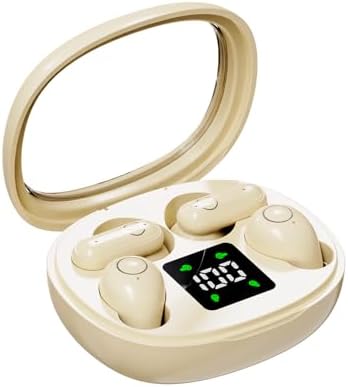 Khaki Bluetooth Earbuds – Ultra-Compact Noise Cancelling Headphones for Unmatched Comfort in Sleep, Sports & Work – Dual Pair Functionality with Invisible Design for Discreet All-Day Wear – Long Battery Life & Instant Bluetooth Connectivity for Seamless Audio Experience