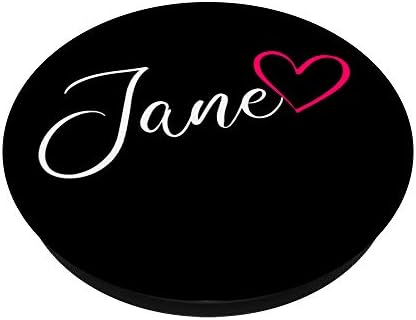 Jane Name Handlettering Personalized Pink Heart PopSockets PopGrip: Swappable Grip for Phones & Tablets – Enhanced Compatibility and Speed