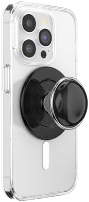 Mag Safe Pop Grip for i Phone – Magnetic Phone Stand with Swappable Top – Bon Bon Black – Ergonomic Secure Grip for Hands-Free Viewing & Wireless Charging Compatibility – Ultimate Mobile Accessory for Enhanced Usability and Style