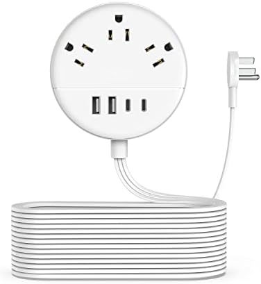 NTONPOWER 10 FT 2 Prong to 3 Prong Power Strip with 4 USB Ports – Wall-Mountable Non-Grounded Outlet Adapter for Enhanced Device Charging and Flexible Placement in Older Homes – 180° Non-Polarized Design for Maximum Convenience and Safety