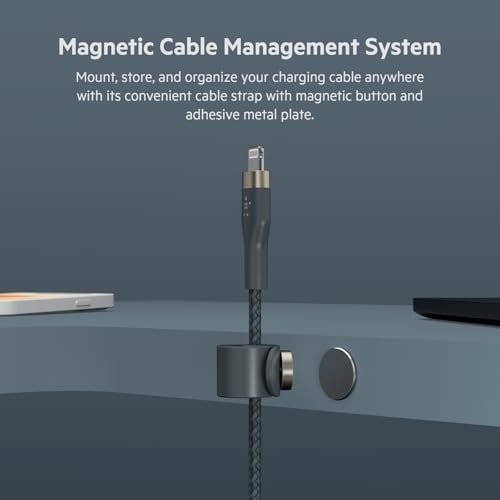 Belkin Boost Charge Pro Flex 10 FT Braided USB Type A to Lightning Cable – MFi Certified Fast Charger for i Phone 14/13/12/11/Pro/Max/Mini/SE & i Pad – Durable Pink Design for Enhanced Compatibility & Speed