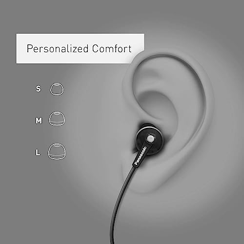 Panasonic Ergo Fit Wired Earbuds with Microphone – Superior Sound Quality with Ergonomic Comfort, Universal 3.5 mm Jack Earphones for Phones and Laptops in Stylish Metallic Purple – Custom-Fit Earpieces (S/M/L) for Optimal Audio Experience and Hands-Free Calls – RP-TCM125-VA