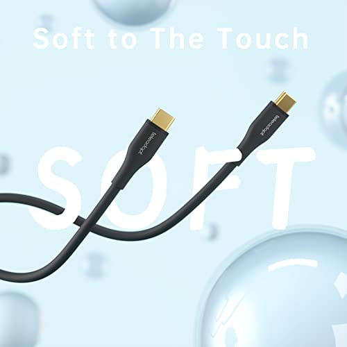 Ultra-Soft Silicone USB C Charger Cable for i Phone 15 Series & Galaxy S21 – 6 ft 60 W PD Fast Charging Cord for Mac Book Pro & i Pad Pro – Enhanced Durability & Flexible Reach for Superior Data Transfer