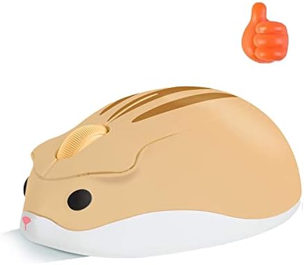 Whimsical Wireless Hamster-Shaped Mouse for Laptops and PCs – Silent 3-Button Ergonomic Design with Random Color Cable Clip – Perfect Portable Accessory for Animal Lovers and Productivity Seekers