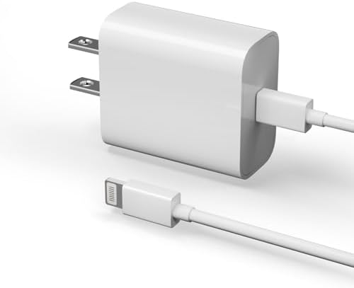Ultra-Fast 20 W PD i Phone Charger Pack – MFi Certified USB-C Wall Charger Set with Four 6 FT Lightning Cables for i Phone 14, 13, 12, 11 Pro Max, XR, XS, X, i Pad & Air Pods Pro – Compact, Durable, and Versatile Charging Solution for Home and Travel
