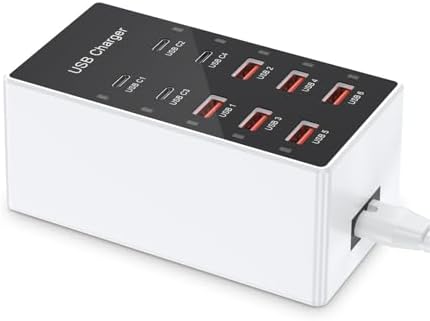 Multi-Device USB Charging Hub with 10 High-Speed Ports – Smart Plug Power Strip for i Phone 15/14/13, i Pads, Galaxy Watches & Android Phones – Ultimate Fast Charging Solution for Home & Office Efficiency