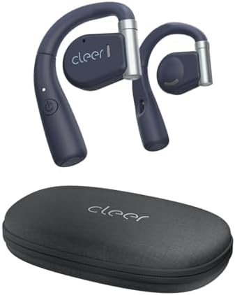 Cleer ARC Open Ear True Wireless Earbuds – Immersive Sound with Touch Control, 18-Hour Battery Life, Adjustable Ear Hooks for Active Comfort, Bluetooth 5.0 Connectivity, Tailored EQ Settings, Stylish Navy Blue Design for Dynamic Lifestyles