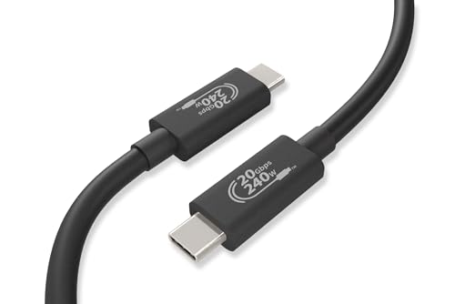 Maximize Your Digital Experience with Our 2-Meter USB 4.0 Gen2 x 2 Type C Cable – Unmatched 20 Gbps Data Transfer Speed, Exceptional 4 K Video Output, and 240 W Rapid Charging for i Phone, Samsung, Google & More – Robust Construction for Ultimate Performance and Portability