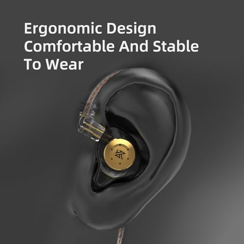 FEDAI KZ EDX Pro Wired In-Ear Headphones – Dual Dynamic Driver Hi-Fi Stereo Gaming Earbuds with Noise Cancelling Mic for Musicians and Audiophiles – Superior Sound Quality and Comfort for Extended Listening Sessions