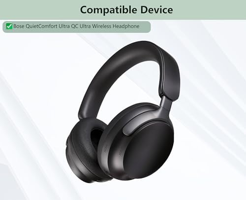 Ultimate Comfort Replacement Earpads for Bose Quiet Comfort Ultra QC Ultra Wireless Headphones – High-Density Memory Foam & Durable Protein Leather Ear Cushions for Optimal Sound Isolation and Extended Listening Pleasure