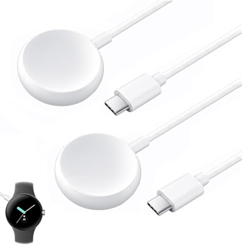 Premium 2-Pack 3.3 FT USB C Charging Cable for Google Pixel Watch – Innovative Magnetic Charger for Swift Power Delivery, Exceptional Compatibility, and Stylish Design – Ideal Smartwatch Charging Solution for Home, Office, and Travel Adventures