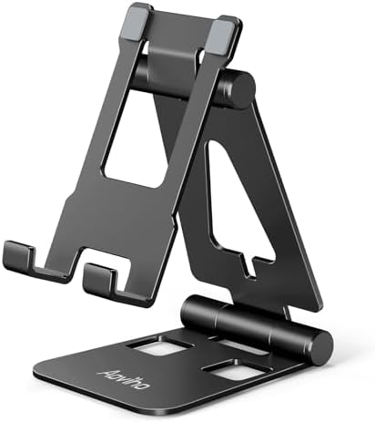 Cell Phone Stand for Desk, Adjustable Desktop Phone Holder Stand, Foldable Moblie Phone Dock for iPhone 15 14 13 12 11 Pro Xs Max Xr X 8 7 6 5 5s SE Nintendo Switch All Phones, Rose Gold – Enhanced Compatibility and Speed