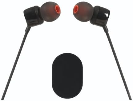 Transform Your Listening Journey with JBL Tune 110 Wired In-Ear Headphones – Exceptional Sound Clarity, Comfortable Fit, and Elegant Black Velvet Storage Pouch for Seamless Compatibility with i Phones & Android Devices Featuring 3.5 mm Port – Ideal for Music Enthusiasts and Active Lifestyles