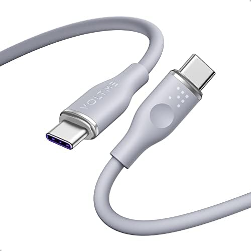 VOLTME 100 W USB C Fast Charge Cable – 6 ft E-Marker Type C to Type C Charger for Mac Book Pro 2021, i Pad Pro 2021, Galaxy S21, Pixel, & Switch – Premium Durability and Enhanced Compatibility for Rapid Power Delivery