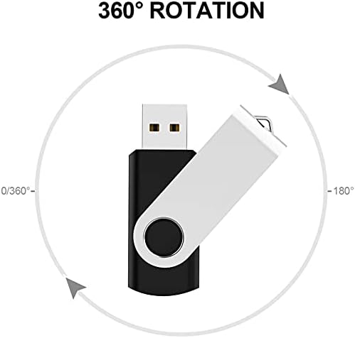 Alihelan 8 GB USB Flash Drive 5 Pack – Vibrant Swivel Memory Sticks with LED Indicator for Seamless Data Transfer, Ideal for Personal and Professional Use – USB 2.0 Portable Storage in Black, Red, Purple, Yellow, and White – Perfect for Easy File Sharing and Backup