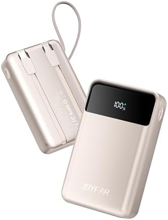 High-Capacity Portable Charger Power Bank with Built-In USB-C Cable – 30,000 m Ah for Fast Charging Up to 22.5 W, Compatible with i Phone 16/15/14/13/12/11, i Pad, Samsung & Google – Essential Travel Accessory in Sleek White Design for On-the-Go Power Solutions