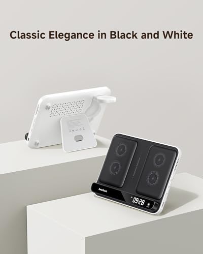 Swan Scout 710 A Dual Wireless Phone Charger – Fast Charging Station for i Phone 16/15/14/13/12/11/8/X, Apple Watch 10/9/8/7/6/Ultra, and Air Pods Pro/3/2/4 – Effortless Multi-Device Charging with Enhanced Compatibility and Sleek Design