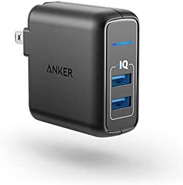 Anker Elite 24 W Dual Port USB Wall Charger – Fast Charging Adapter with Power IQ Technology, Foldable Plug for i Phone 15/14/13/12/11, i Pad Pro/Air, Samsung Galaxy & More – Compact Travel Solution for Efficient Device Charging