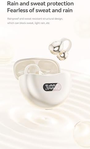 Open Ear Clip Bluetooth 5.49 Wireless Earbuds – Ultra Lightweight Headphones for Small Ears & Glasses Wearers with Secure Fit, Integrated Mic & LED Charging Case – Perfect for Gym & Outdoor Activities – Enhanced Stereo Sound for i Phone & Android Users – Experience Audio Freedom in Stylish Purple