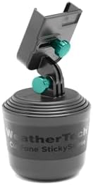 Universal Adjustable Car Cup Holder Phone Mount – Weather Tech Cup Fone for i Phone & Android – Secure Grip with Open Charging Access – Hands-Free Convenience – Durable Black Design for Every Vehicle