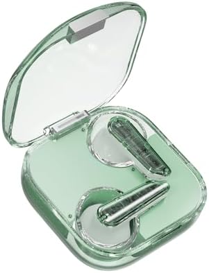 Advanced Green Bluetooth 5.3 In-Ear Earbuds with Noise Cancelling Mic – Ultimate Comfort & Clarity for Workouts and Calls, Stylish Transparent Cover, Long Battery Life, Ergonomic Fit for Enhanced Performance