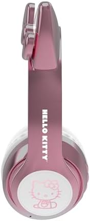 Hello Kitty Light-Up Wireless Bluetooth Headphones for Kids & Adults – Foldable, Adjustable Design with 8-Hour Playtime and Playful LED Earcups for a Fun Audio Experience in White