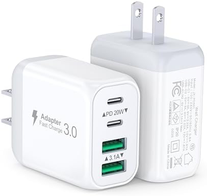 40 W USB-C Power Hub Duo: Versatile Fast Charging Station with 4 Ports for i Phone, i Pad, Air Pods & Apple Watch – Compact Travel Charger with Safety Features for Efficient Device Charging