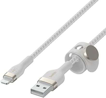 Belkin Boost Charge Pro Flex 10 FT Braided USB Type A to Lightning Cable – MFi Certified Fast Charger for i Phone 14/13/12/11/Pro/Max/Mini/SE & i Pad – Durable Pink Design for Enhanced Compatibility & Speed