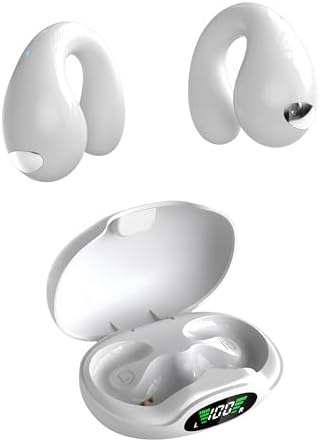 Lightweight Waterproof Bone Conduction Bluetooth Earbuds – Open-Ear Sports Headphones with Smart Digital Display for Optimal Performance and Comfort – Ideal for Running, Cycling, and Active Lifestyles (Black)