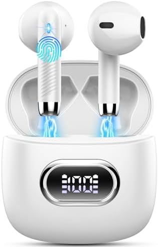 Revolutionary Wireless Earbuds with Bluetooth 5.3: IP7 Waterproof Noise Cancelling Technology, 42-Hour Playtime, and Superior Stereo Bass for Enhanced Audio Experience – Perfect for Active Lifestyles and Effortless Connectivity with Android & i OS Devices