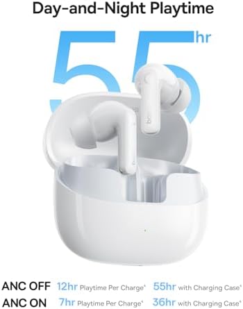 Baseus Bass BP1 Pro Noise Cancelling Wireless Earbuds – Immersive Hi-Res Audio with LDAC, 55-Hour Playtime, and 6-Mic AI Call Clarity – Waterproof IP55 for All-Weather Use, Next-Gen Bluetooth 6.0 for Seamless Connectivity – Elevate Your Listening Experience Instantly